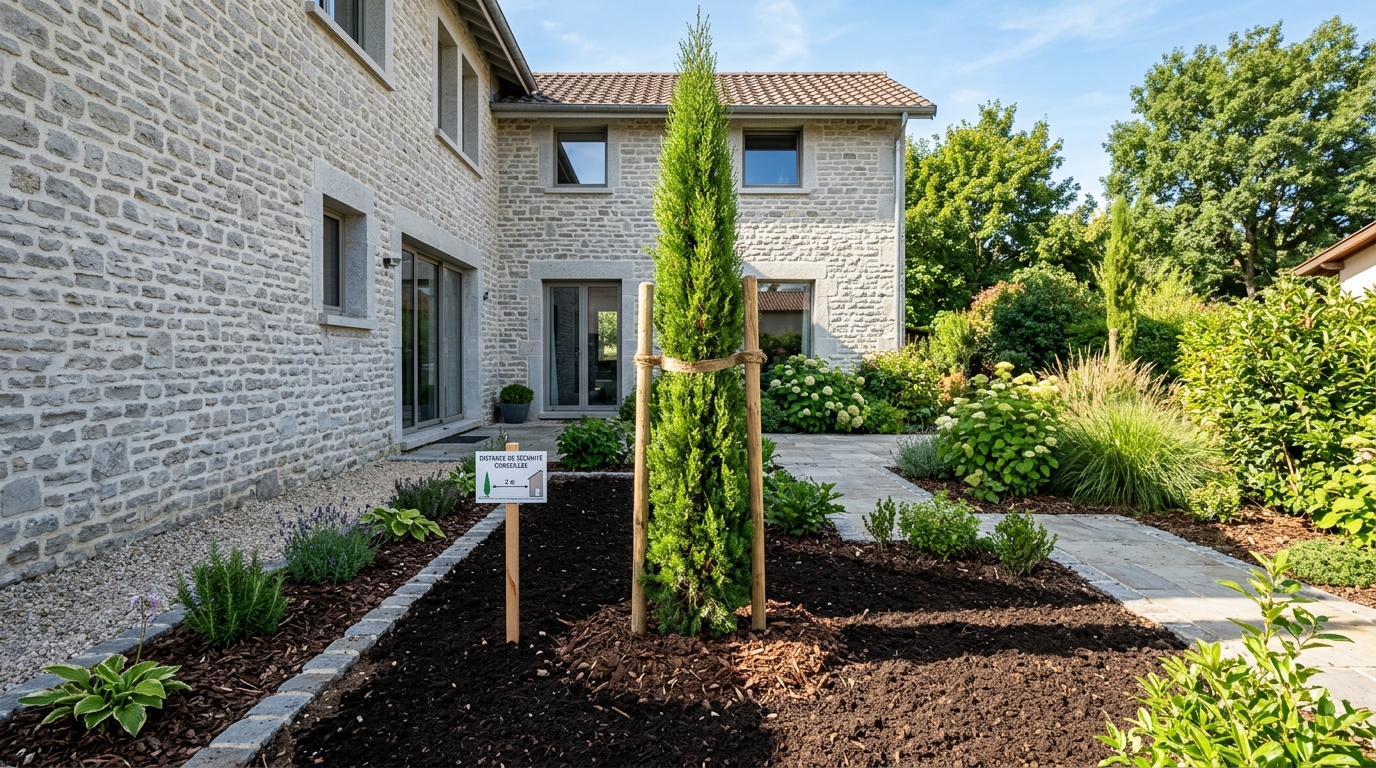 Distance légale de plantation d'un cyprès par rapport à un mur
