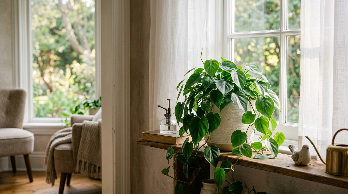 Exposition idéale avec lumière tamisée pour le Philodendron scandens