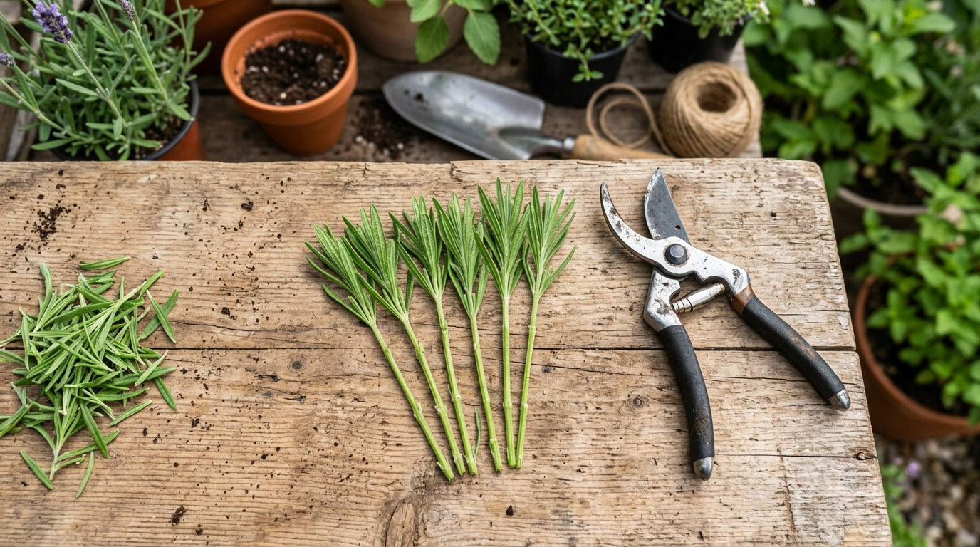 Préparation des boutures d'oranger du Mexique avec un sécateur