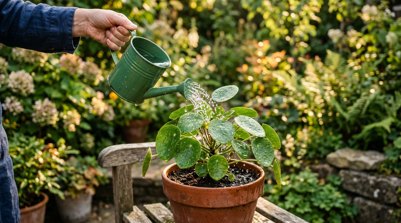 Rinçage à l'eau claire des feuilles après traitement au savon noir