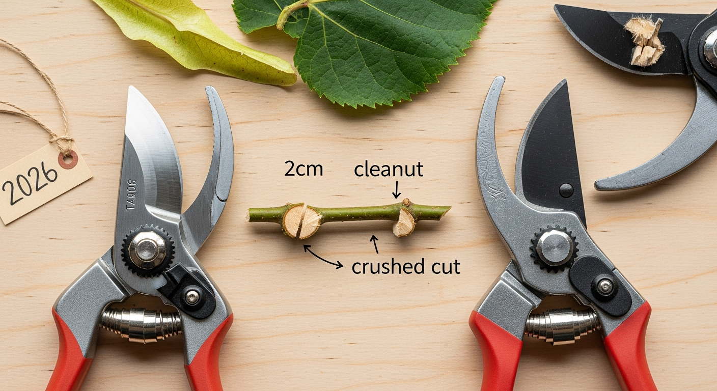 Comparaison sécateur bypass versus enclume pour taille tilleul