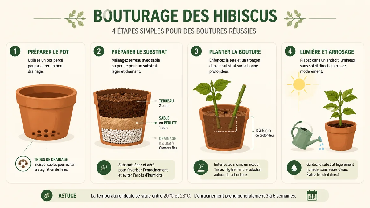 Étapes de plantation d'une bouture de yucca