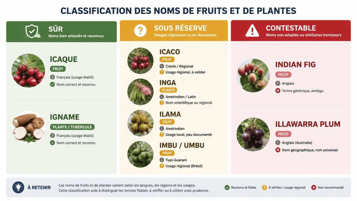 Niveaux de validation des mots en I
