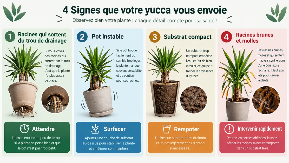Arbre de décision pour rempoter un yucca en pot