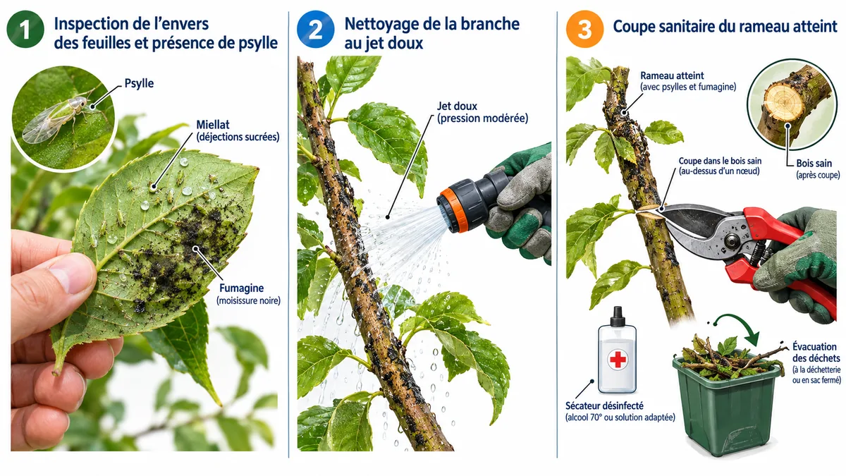 Inspection et traitement raisonné du psylle sur Elaeagnus